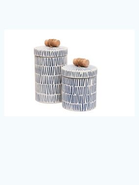 Palmero Decorative Ceramic Canisters with Wood Knob Lid